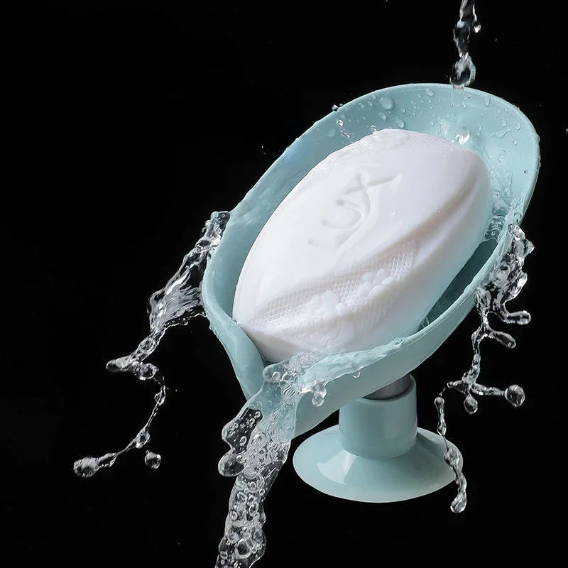 Suction Cup Soap dish For bathroom Shower Portable Leaf Soap Holder