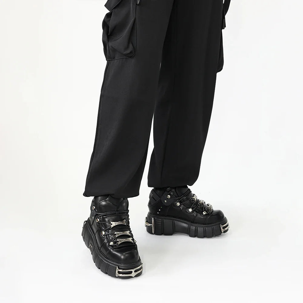 New 2024 Brand Punk Style Women Shoes Lace-up heel height 6CM Platform