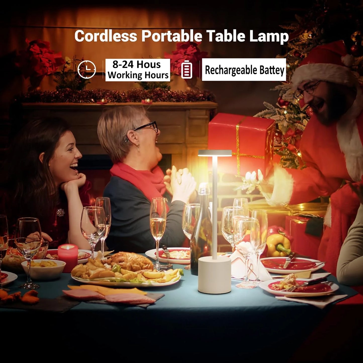 Rechargeable Table Lamp Touch Sensor LED Desktop Night Light Wireless