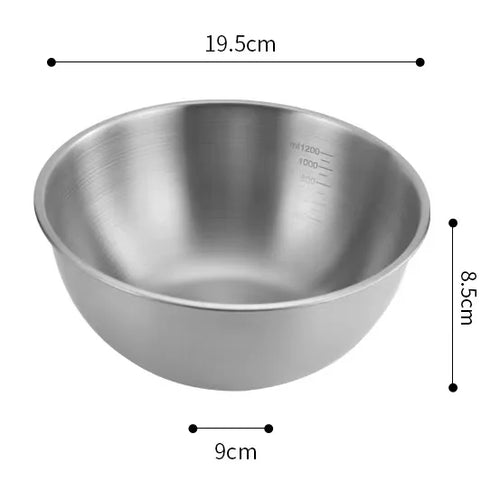 17-25cm Stainless Steel Gold And Silver Salad Bowl Rice Noodles Lamian