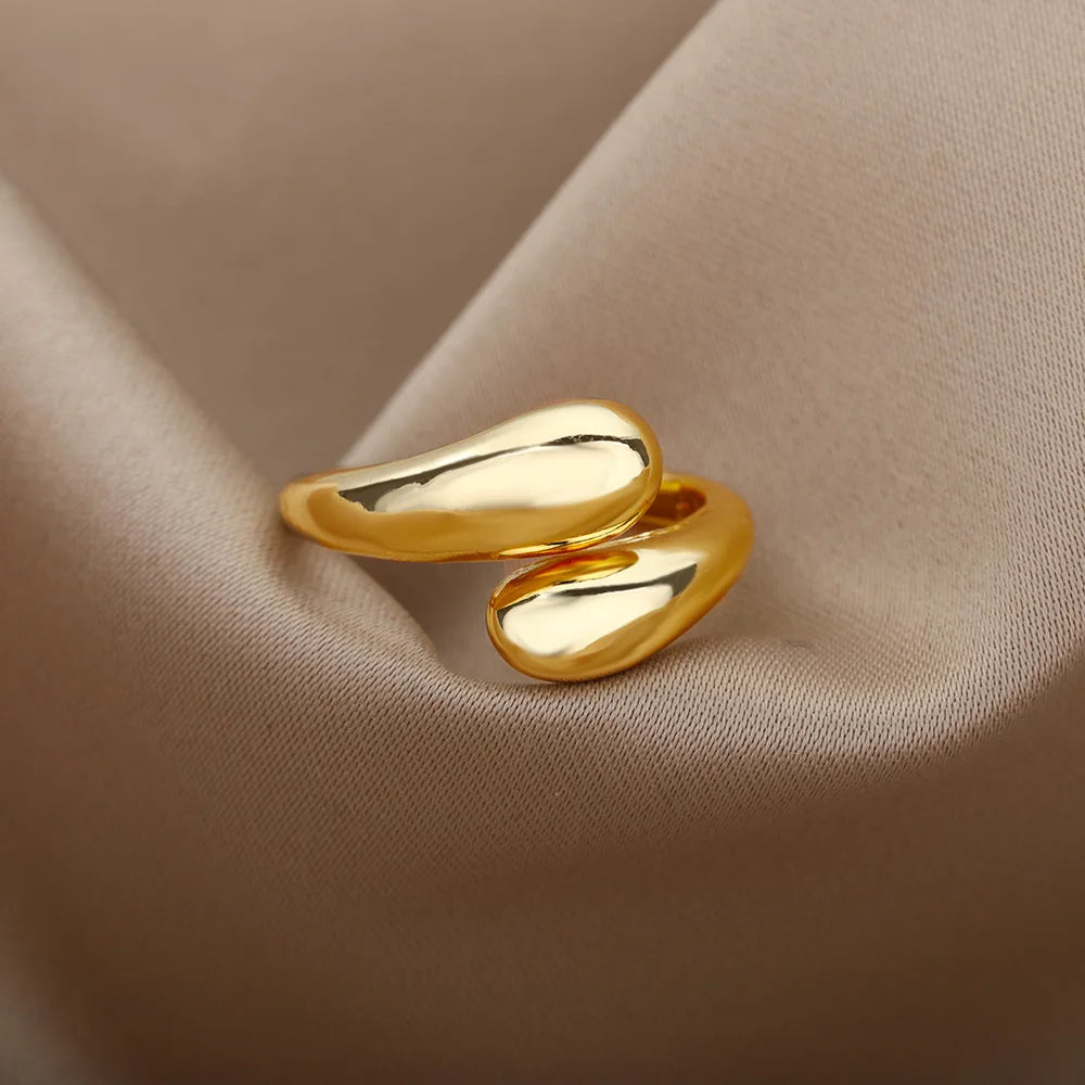 Stainless Steel Rings for Women 2024 Trend New in Gold Color Ring