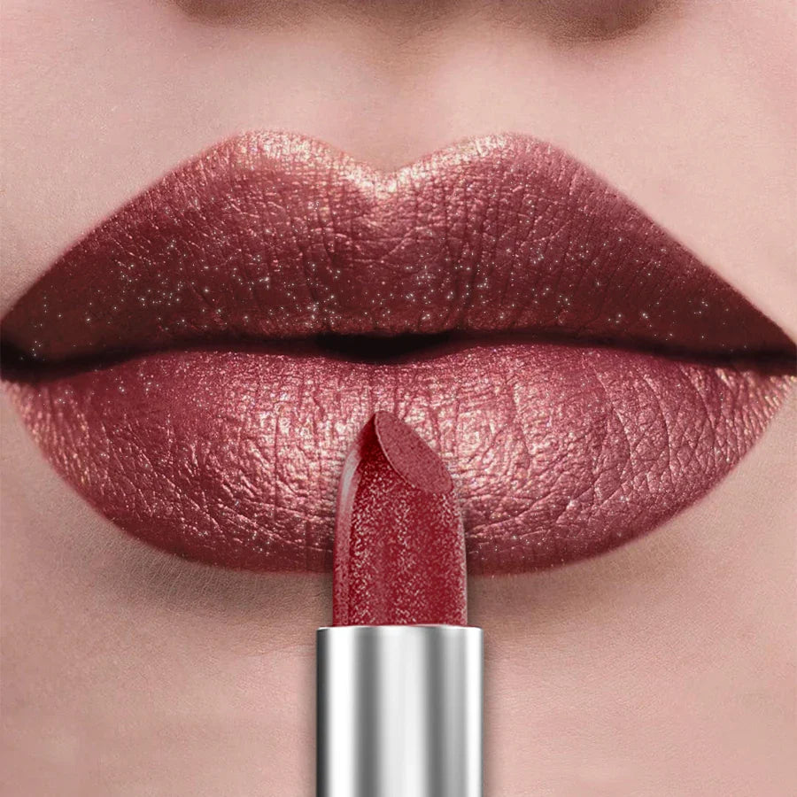 21Colors Bold & Intense Glitter Shiny Metallic Lipstick Pearlescent