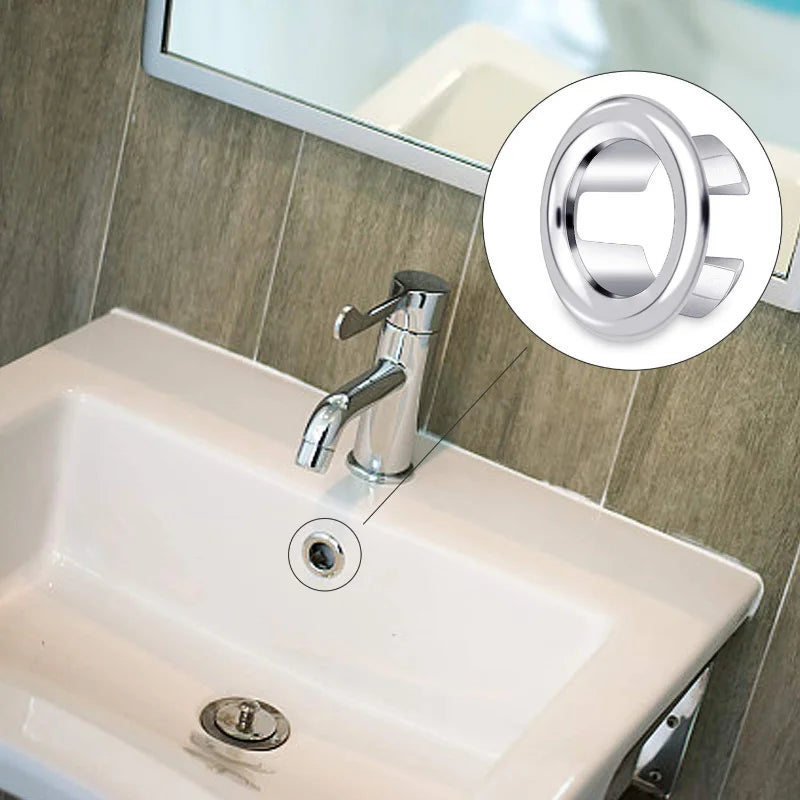 4Pcs Plastic Sink Hole Overflow Cover for Kitchen Bathroom Basin Trim