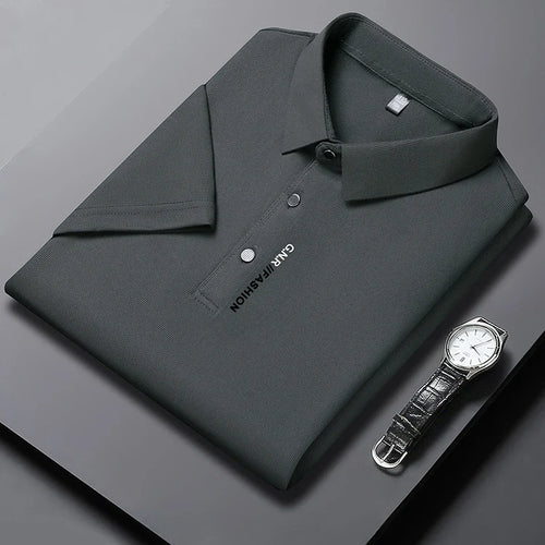 New Men's Short Sleeved Solid Color POLO Shirt Breathable and