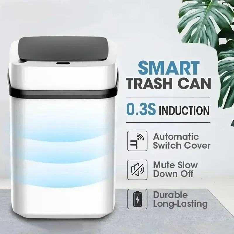 Hot Kitchen Trash Bin 13L Bathroom Touch Trash Can In The Toilet Smart