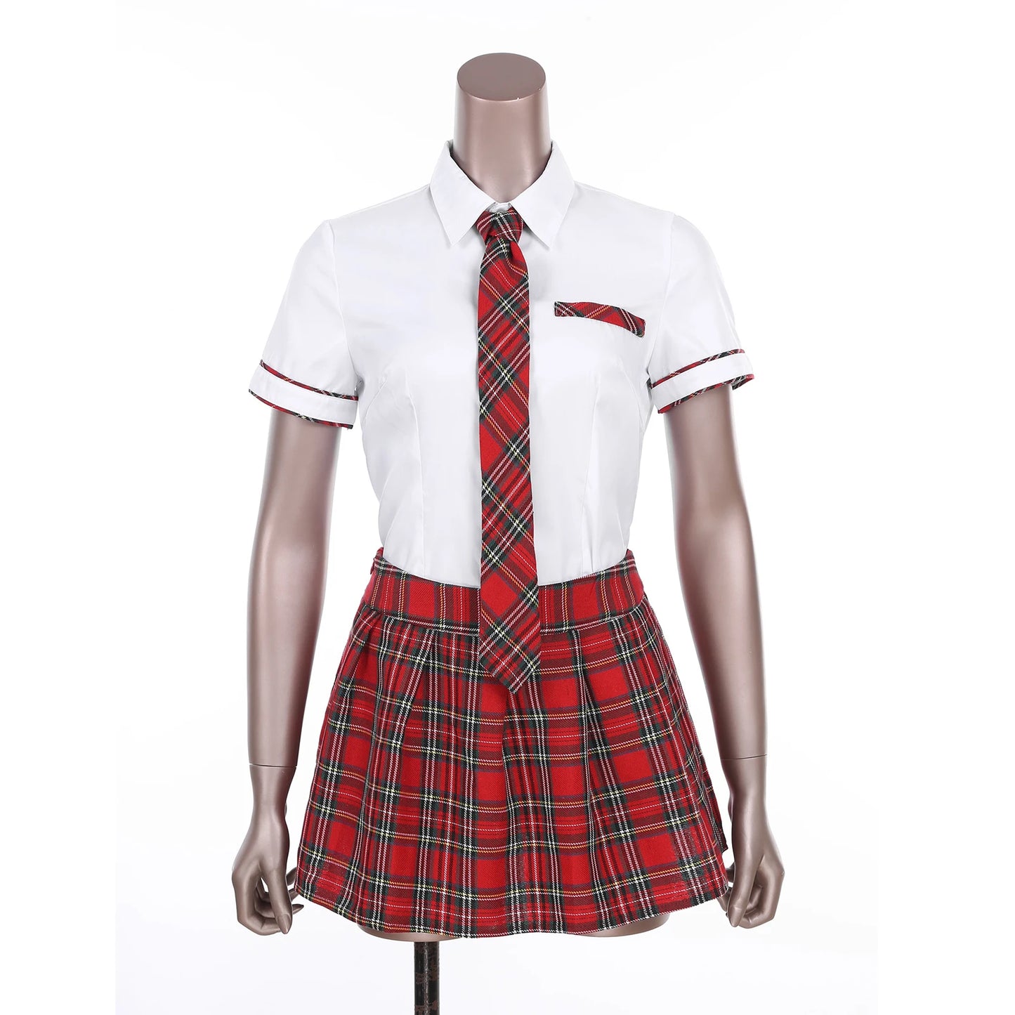 Women Girls Cosplay Costume School Uniform Short Sleeve Shirt with