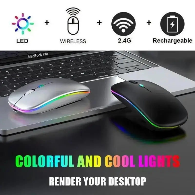 Wireless Mouse Gaming Mouse Backlight USB Compatible RGB Rechargeable