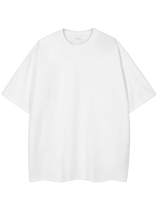 260G Heavy Cotton Summer T Shirt Men Korean Fashion Short Sleeve Loose