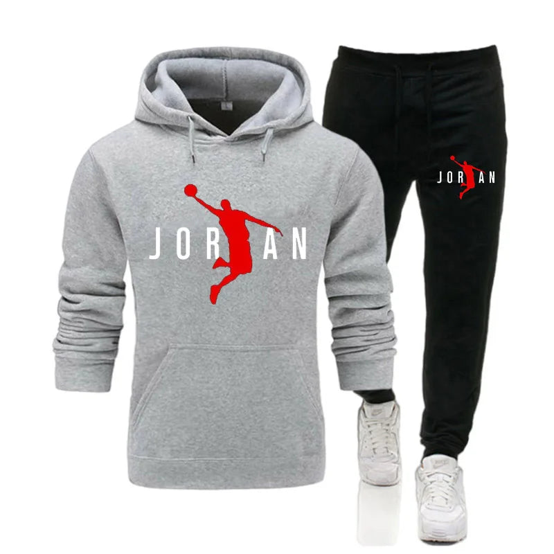 2024 Fall Winter Men's Tracksuit Hoodie Pants 2Pcs Sets Suit Leisure