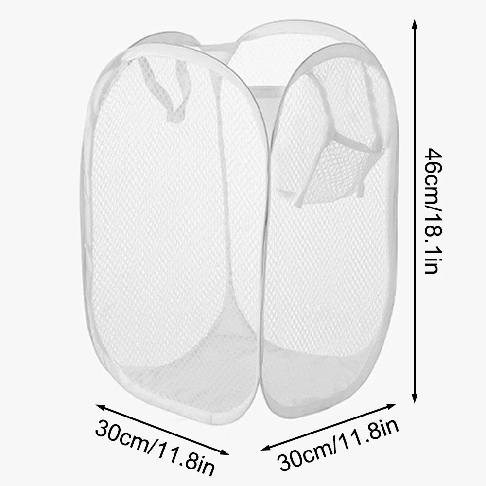 Mesh Foldable Dirty Clothes Basket, Monochrome Minimalist Dirty
