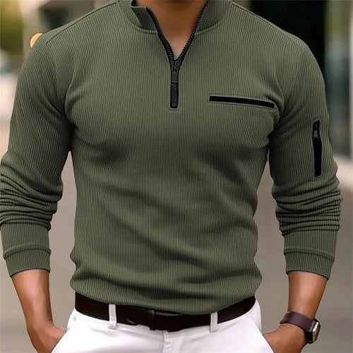 New light luxury light mature casual men sports retro style striped