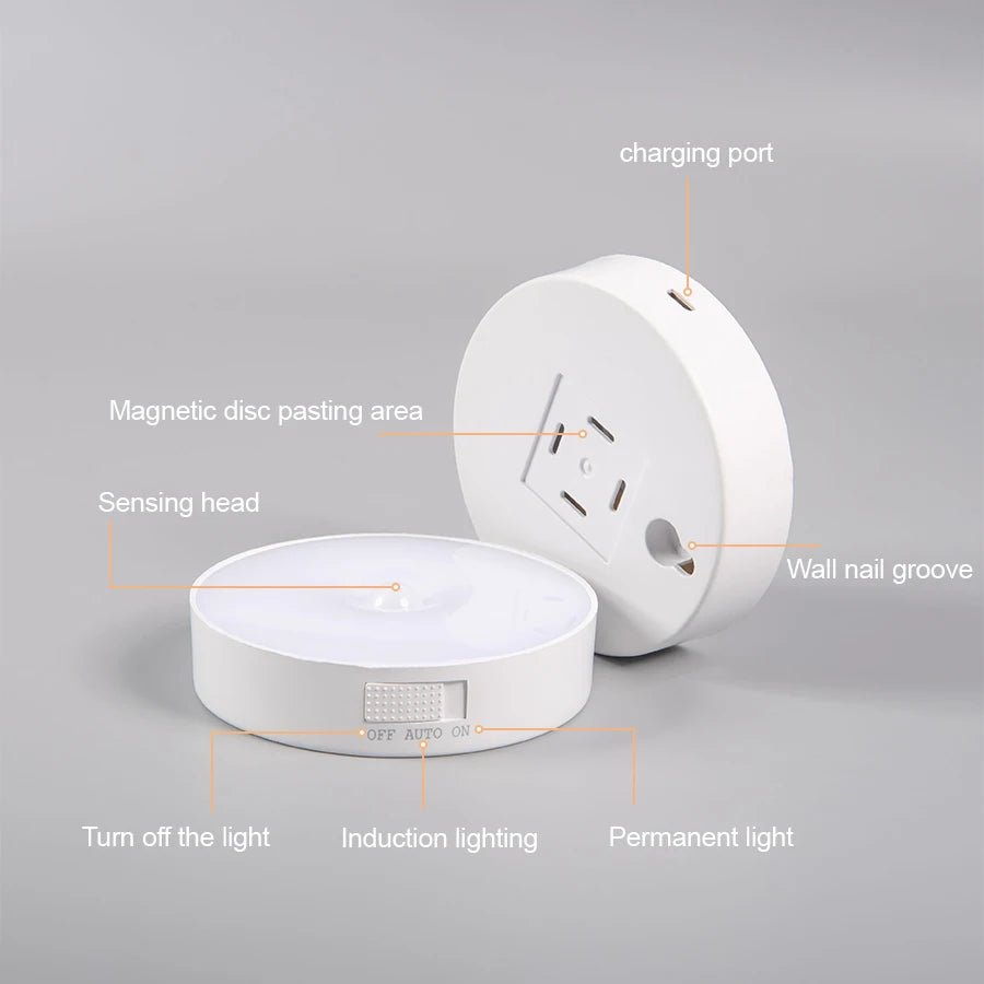 CY Motion Sensor LED Night Light USB Rechargeable For Kitchen Cabinet