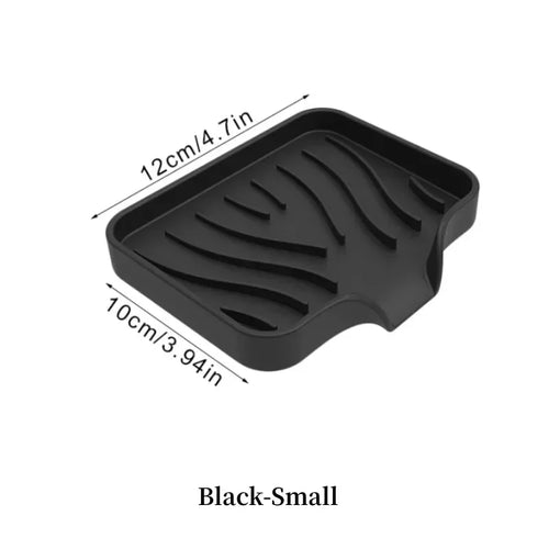 1-Pack Silicone Drain Soap Box Kitchen Bathroom Anti-slip Sink Tray