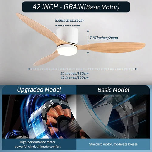 XINGOO Ceiling Fan White Low Floor Ultra Thin 17cm DC Ceiling Fan With