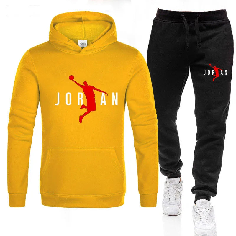 2024 Fall Winter Men's Tracksuit Hoodie Pants 2Pcs Sets Suit Leisure