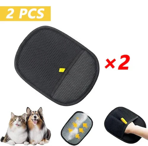 Pet Hair Removal Tool Reusable Static Removal Gloves, Double-Sided