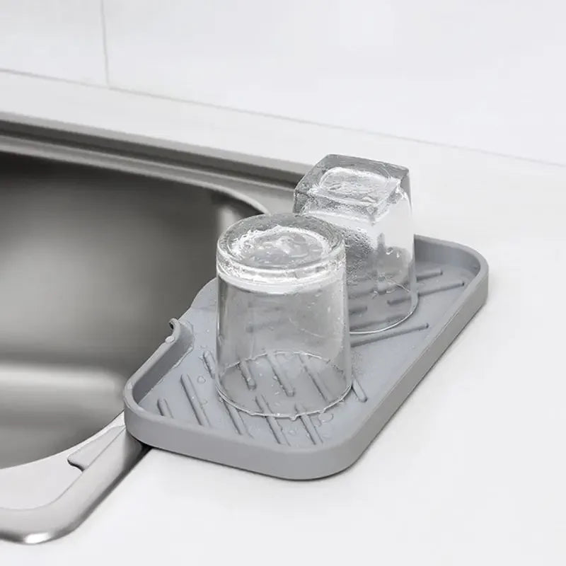 Silicone Faucet Mat Kitchen Sink Tray Soap Dispenser Sponge Drain Pad