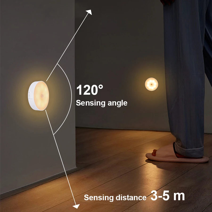 CY Motion Sensor LED Night Light USB Rechargeable For Kitchen Cabinet