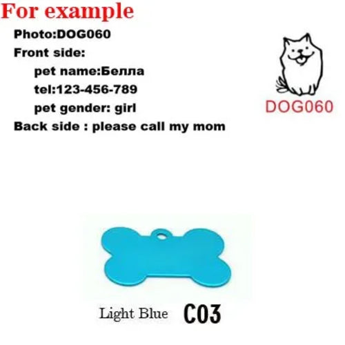 2pcs/lot Pet Dog Cat ID Name Tag Identification Pet Collar Kitten