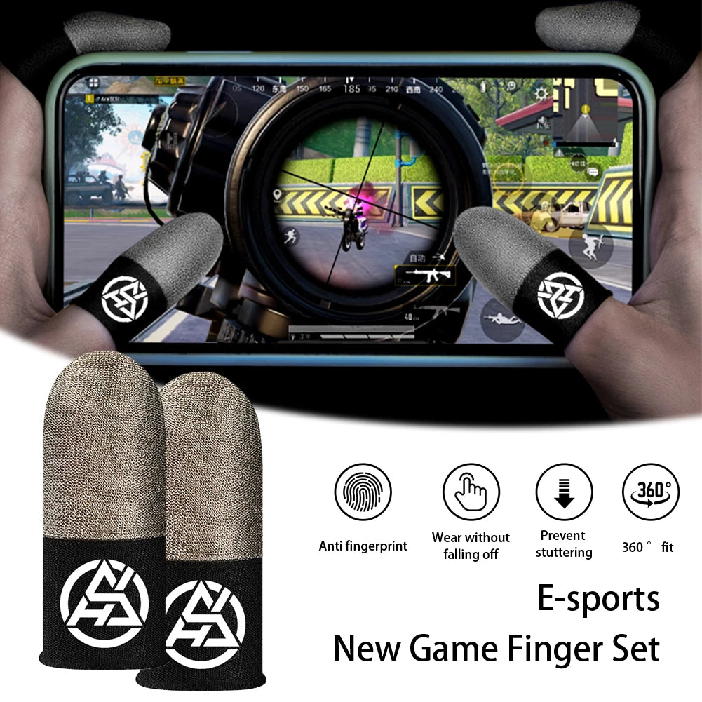 2 Pair Finger Cots Gaming Fingertips Cover Breathable Sweatproof