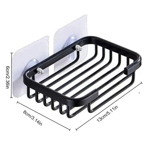 1pc Wall Mounted Aluminum Soap Rack, Kitchen, Bathroom, Draining Soap
