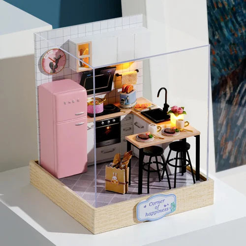 Magic Wooden Doll House Mini Kit DIY Handmade Assembly Model Building