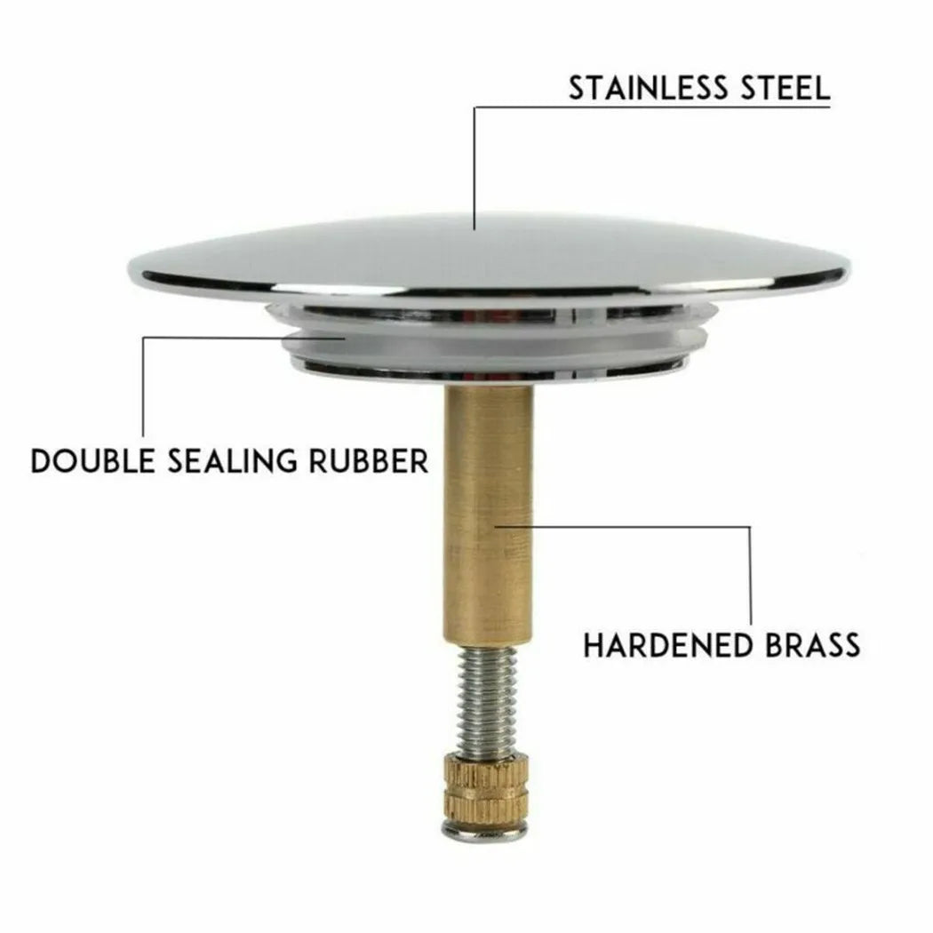70mm Bathtub Drain Stopper Silver Basin Waste Stopper Plug Bath