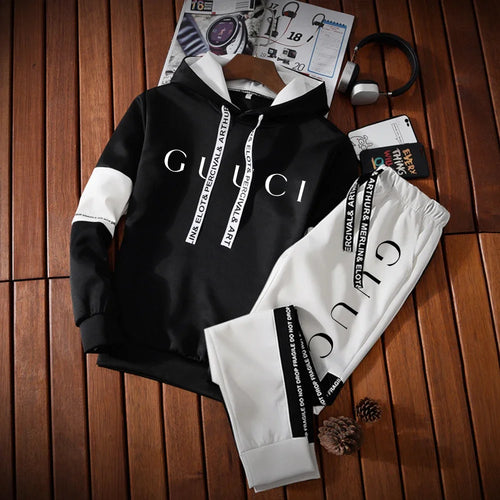 Mens Tracksuit High Quality Fashion Hooded Sweatshirt Sweatpants