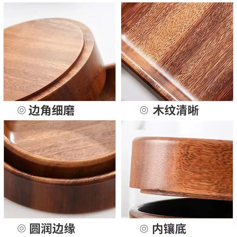 Solid wood bowl Walnut Boat Bowl Creative wooden salad bowl Fruit bowl