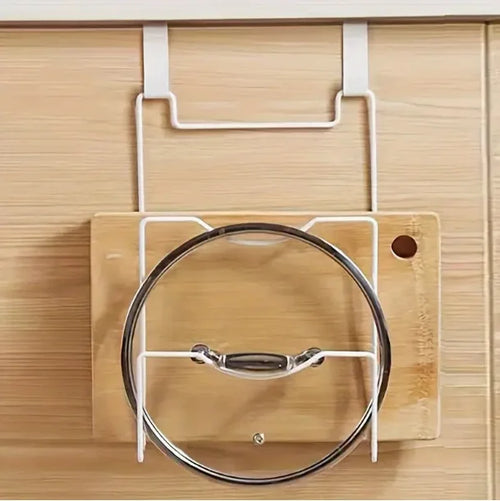 Hanging Pot Lid Rack for Cupboard Door Cutting Board Storage Shelf