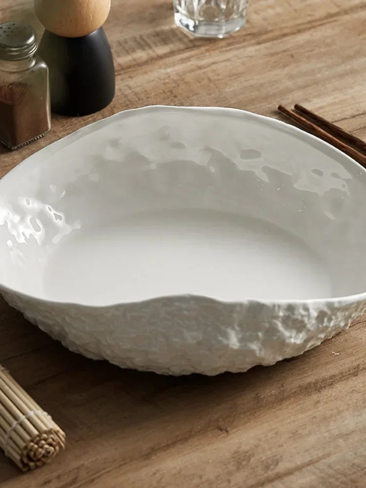 Creative White Plate Ceramic Tableware Restaurant Pasta Plate
