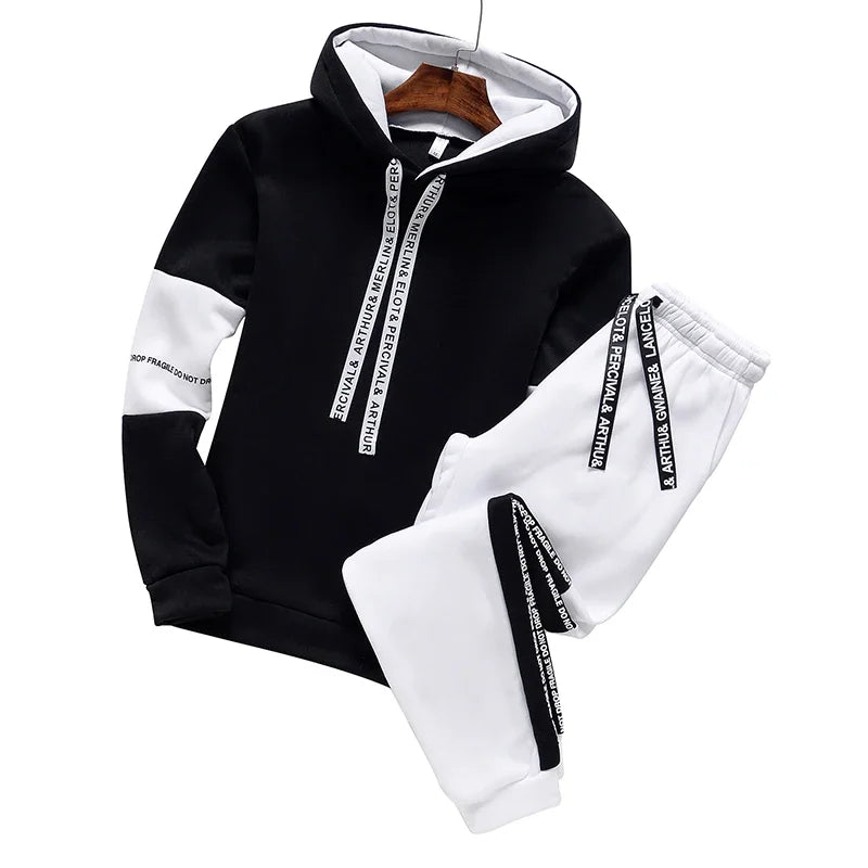 2025 Winter Hoodie Sets Men Tracksuit Casual Hoodies Sweatshirt Piece