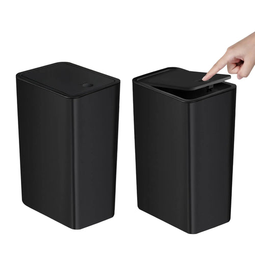 Bathroom Trash Can-10L Small Garbage Can with Press Top Lid for