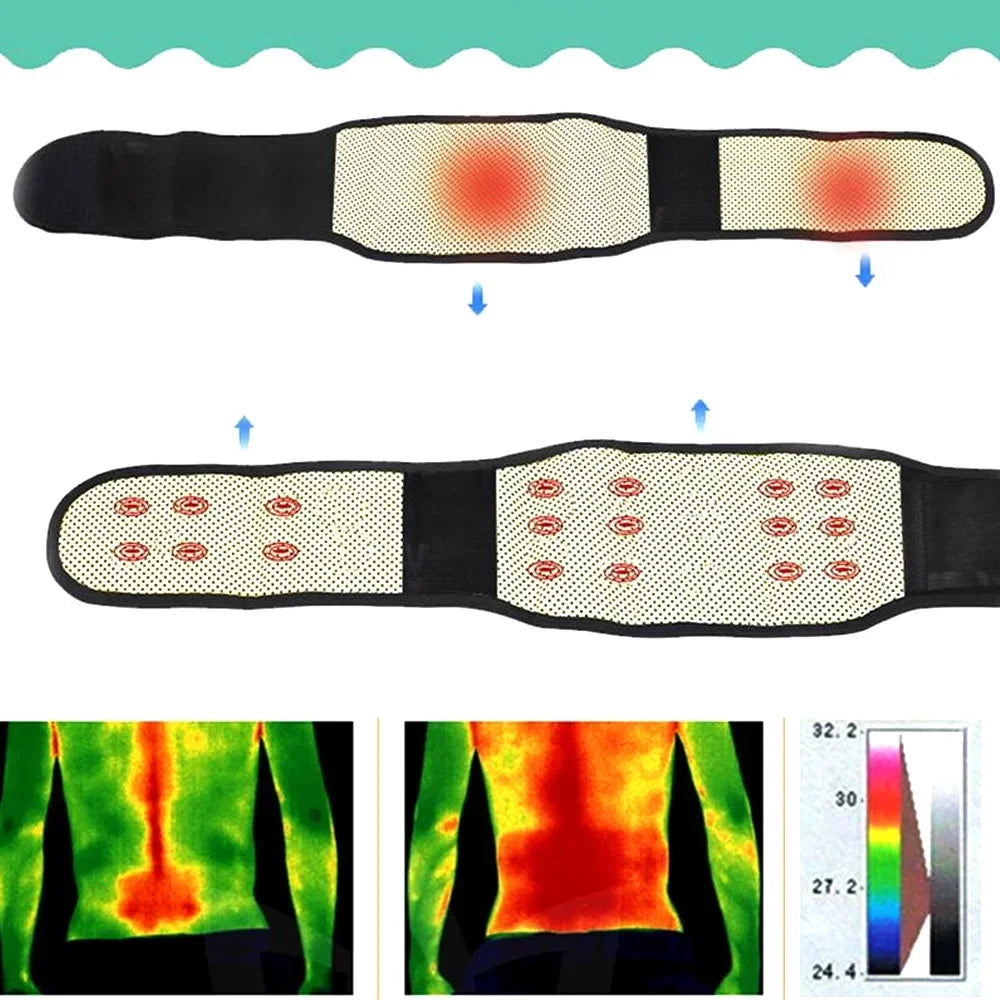 Adjustable Tourmaline Self Heating Magnetic Therapy Back Waist Support