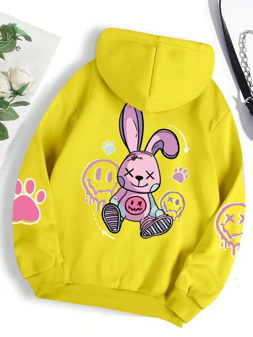 Hip Hop Street Casual Printed Female Hoodies Fashion Hoodie Oversize