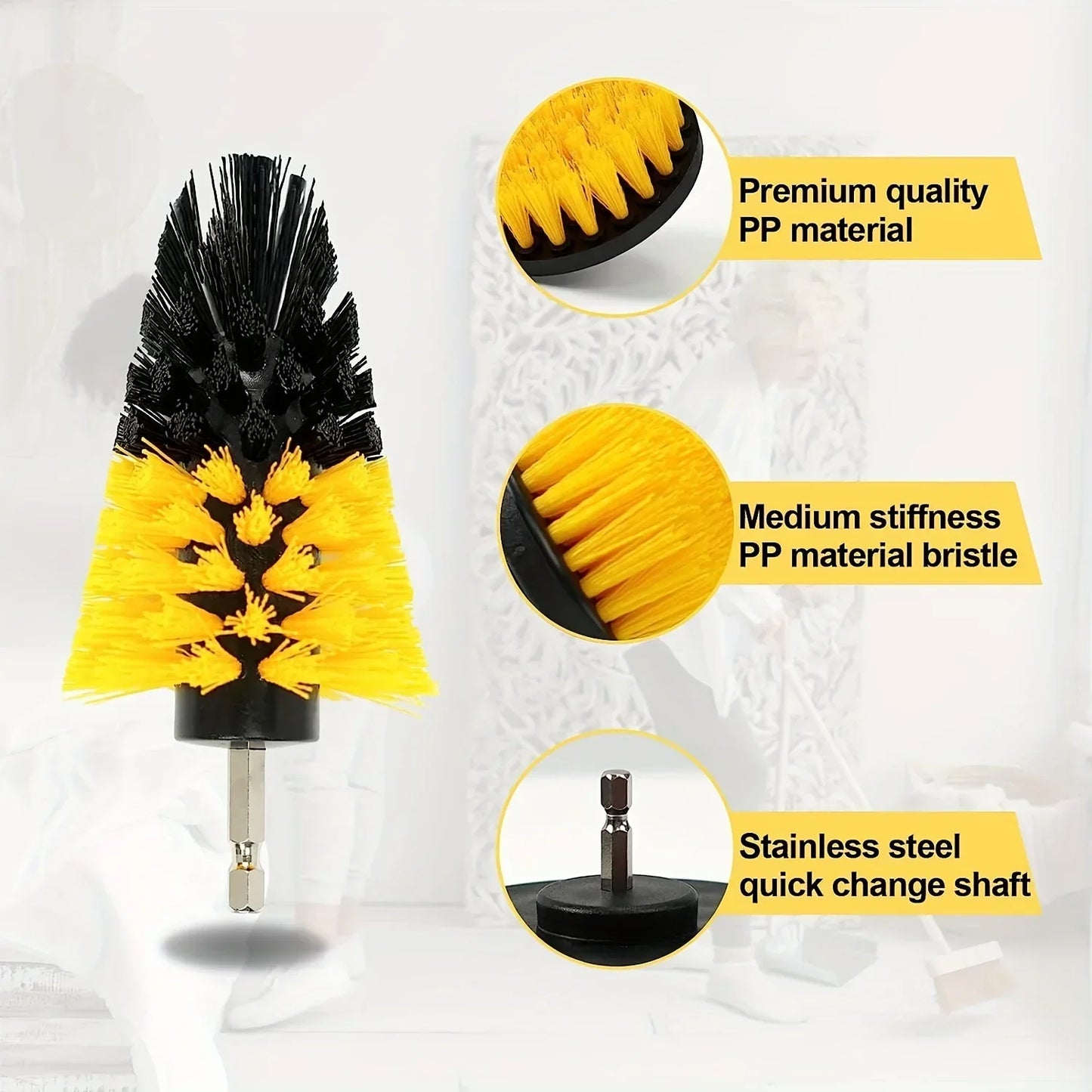 7-Piece Drill Brush Attachment Set, Cleaning Brush Tool Kit,