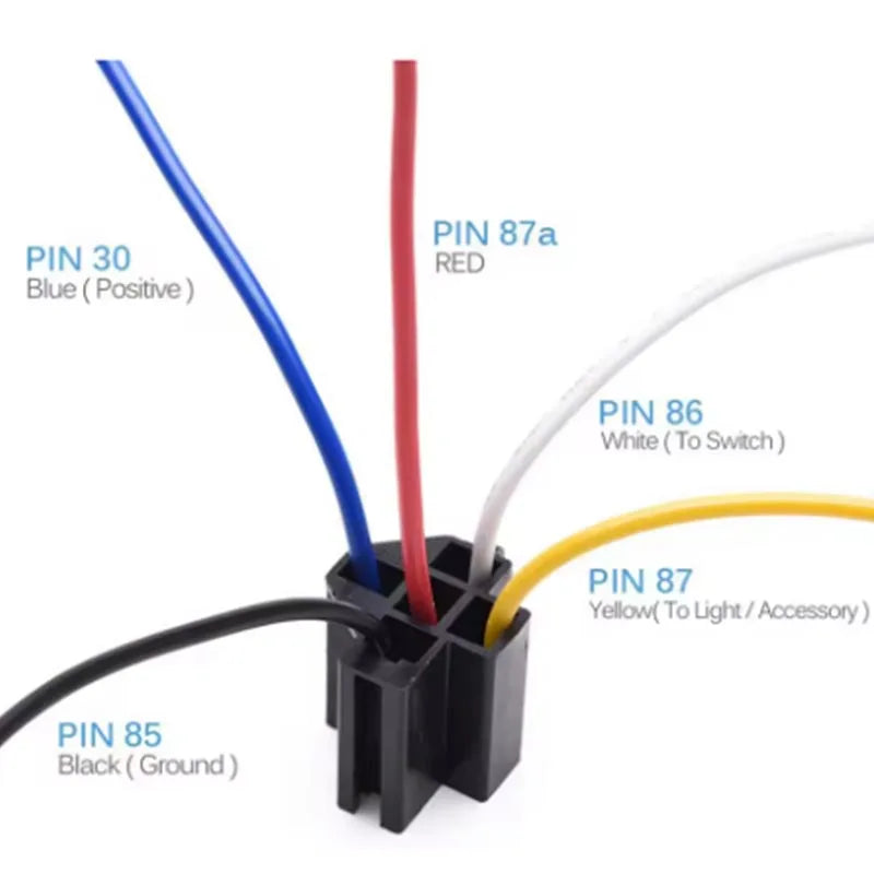 5Pcs Waterproof Automotive Relay 12V 24V 5Pin 40A Car Relay with Black