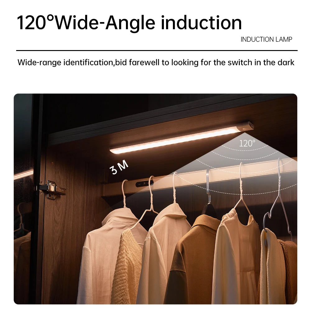 Bedroom Night Light Motion Sensor Lights Wireless USB Under Cabinet