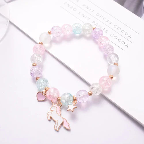 Makersland Sweet Bead Bracelet For Children Women Cute Flower Pendant