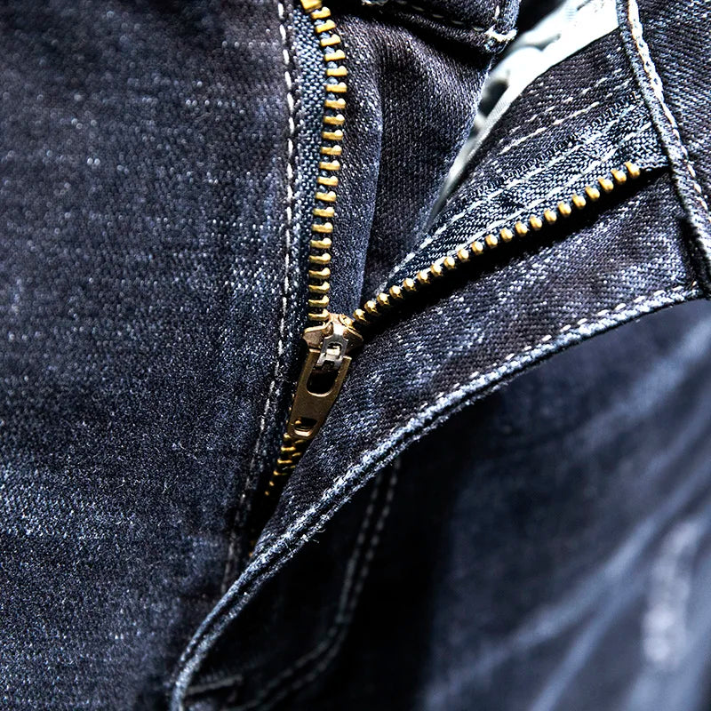 2024 New Ripped Jeans Men Slim-fit Denim Pants Cotton Korean Style