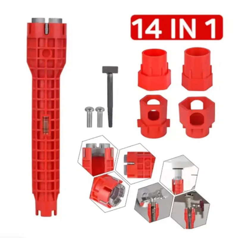 14 In 1 Wrench for Sink Faucet Sanitary Repair Tool with Double-Head
