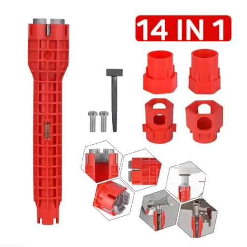 14 In 1 Wrench for Sink Faucet Sanitary Repair Tool with Double-Head