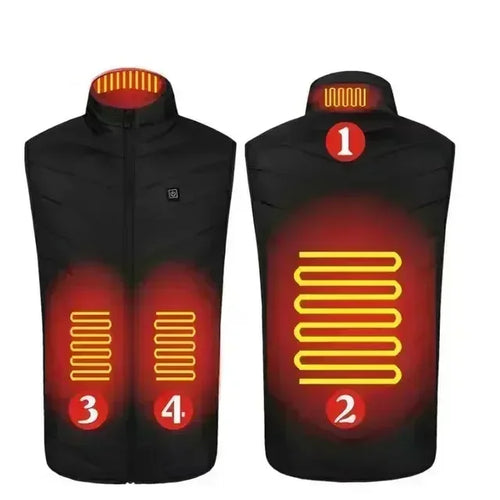 21 Zone Heating Vest Men's USB Infrared Thermal Jacket Smart Heating