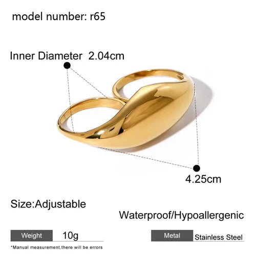 Fashion Simple Stainless Steel Rings For Women Gold Color Smooth