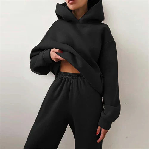 Women's Tracksuit Suit Autumn Fashion Warm Hoodie Sweatshirts Two