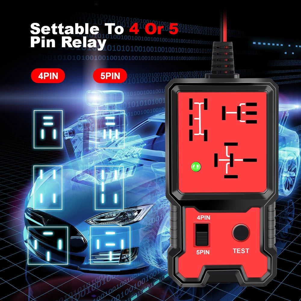 Automotive Electronic Relay Tester Car Relay Tester Universal 12V LED