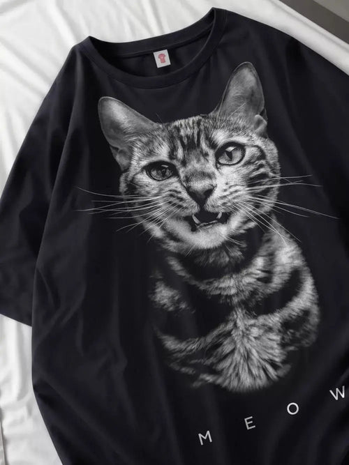 Street Women T-Shirts Doberman Printing Cotton Tops Soft Loose Tees