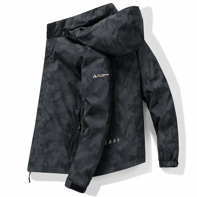 Hooded Hiking Jacket Men Outdoor Bomber Jackets Waterproof Windbreaker