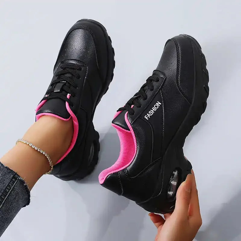 Tennis Sole Round Tip Boots Skateboarding Sneakers Woman Brand Wide