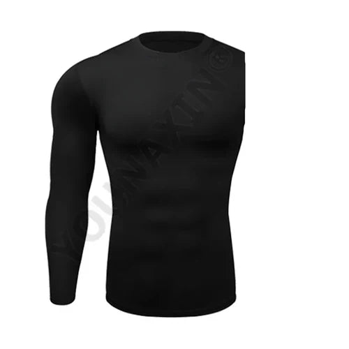 Men One Arm Long Sleeves T-Shirts Base Layer Basketball Sports Tight